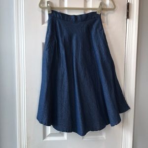 Zara indigo skirt with side pockets, size M